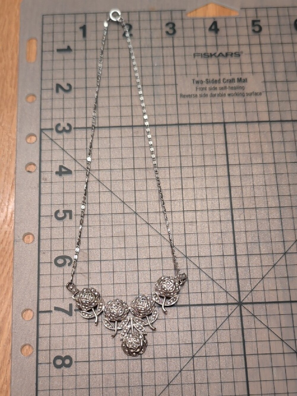 Sterling Silver Floral Statement Necklace - Picture 7 of 11